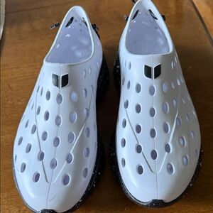 Kanes White Perforated Slip-On Shoes